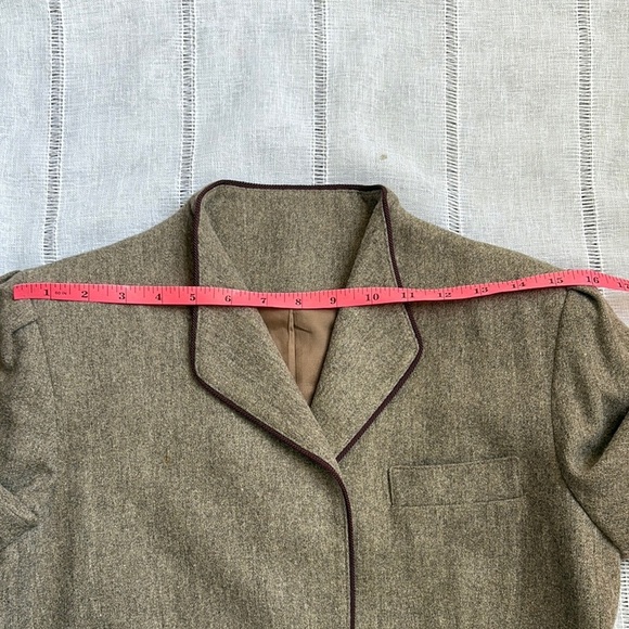 Unique Vintage Brown Blazer with Purple Trim - Picture 10 of 12